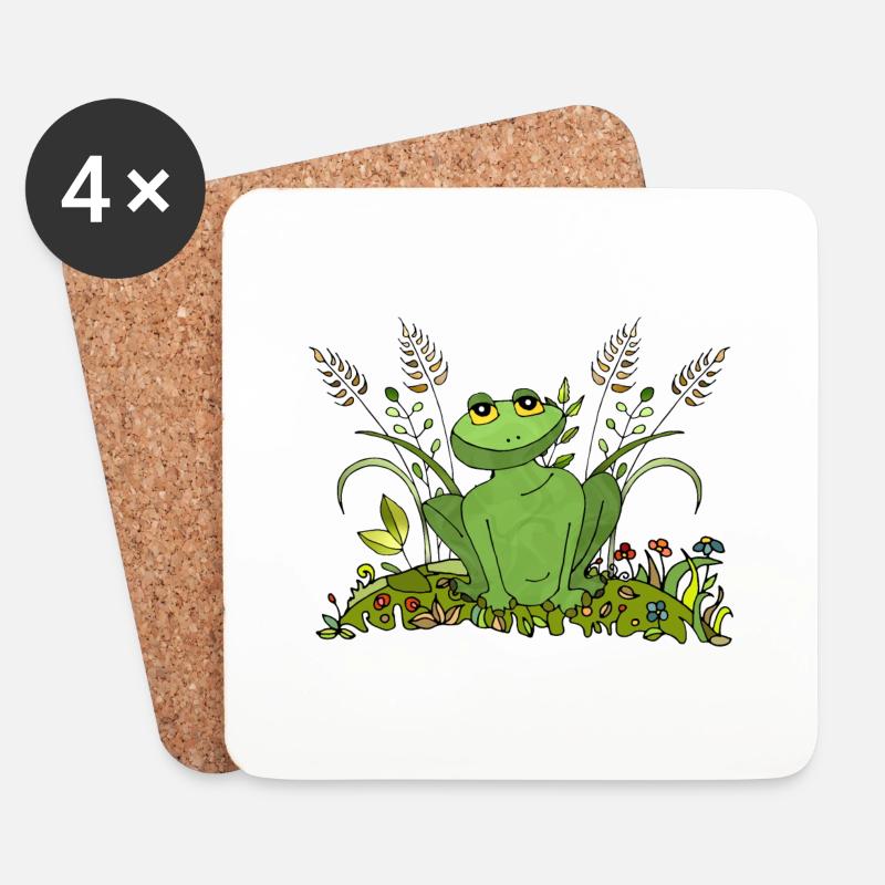 Frosch - Untersetzer (4er-Set) - Weiß