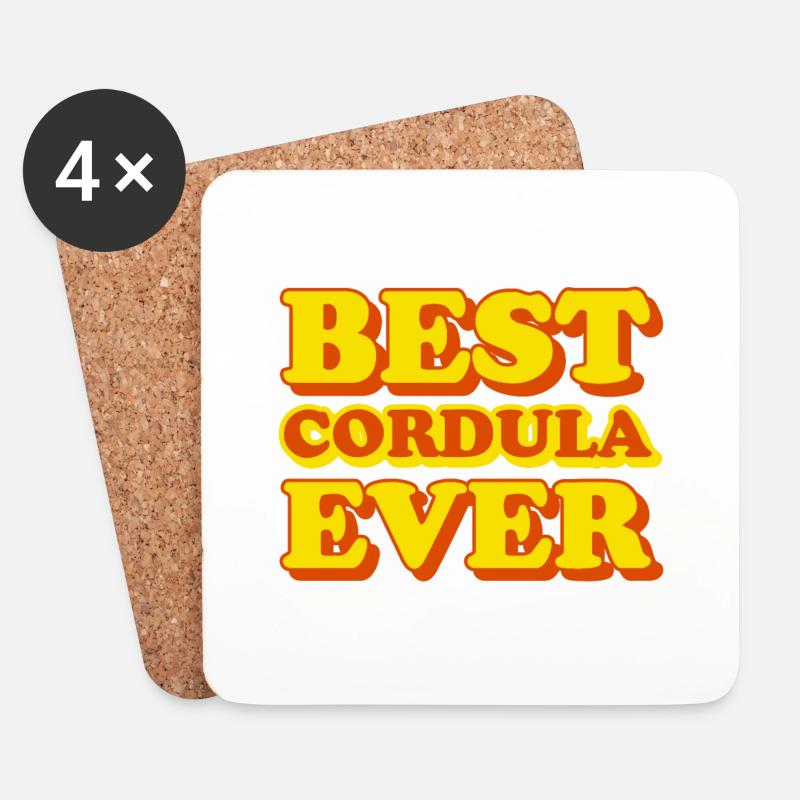 Cordula Vorname lustiges Geschenk - Untersetzer (4er-Set) - Weiß
