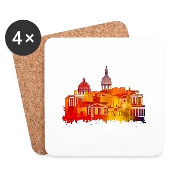 Rome, la capitale de l’Italie - Dessous de verre (lot de 4) - blanc - Devant