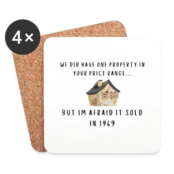 Funny Estate Agent Realtor Image Price Range - Coasters (set of 4) - white - Front
