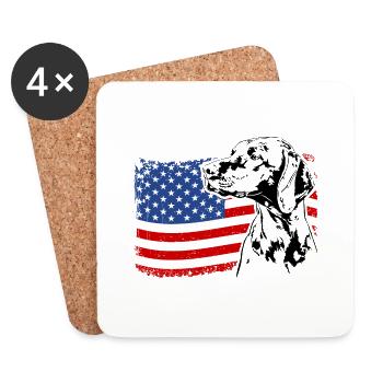 Magyar Vizsla America Flag Dogs Dog Wilsigns - Coasters (set of 4) - white - Front