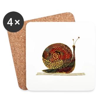 Snail - Coasters (set of 4) - white - Front