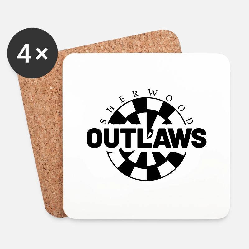 sherwood outlaws Dartscheibe - Untersetzer (4er-Set) - Weiß