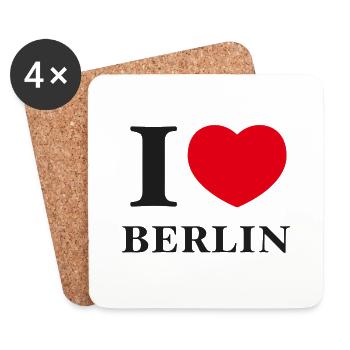 I Love Berlin - Untersetzer (4er-Set) - Weiß - Vorne