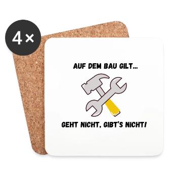 Auf dem Bau - Untersetzer (4er-Set) - Weiß - Vorne