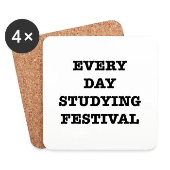 EveryDayStudyingFest - Coasters (set of 4) - white - Front
