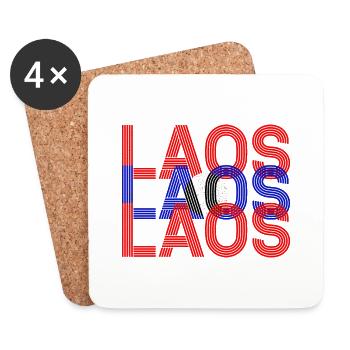 Laos Lao Laotian Flag Elephant Lao I Gift - Coasters (set of 4) - white - Front