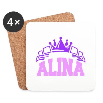 Alina - Dessous de verre (lot de 4) - blanc - Devant