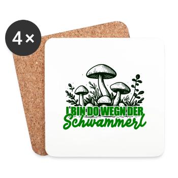 Pilzsammler Lustiger Spruch - Untersetzer (4er-Set) - Weiß - Vorne
