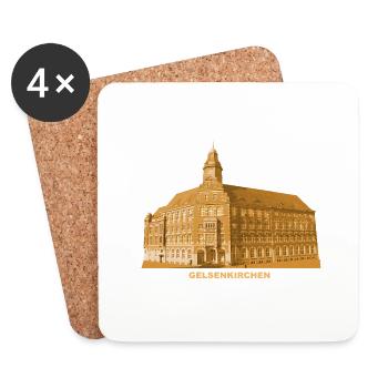 Tribunal postal de Gelsenkirchen de Rhénanie-du-Nord-Westphalie - Dessous de verre (lot de 4) - blanc - Devant