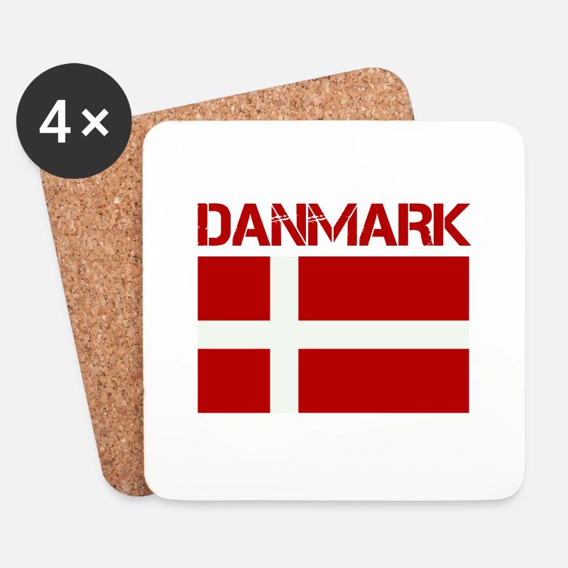 danmark - Untersetzer (4er-Set) - Weiß