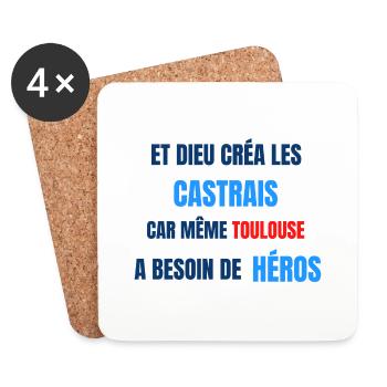 CASTRES - Dessous de verre (lot de 4) - blanc - Devant
