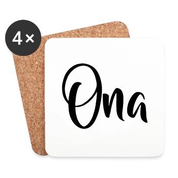 Name - Ona - Coasters (set of 4) - white - Front