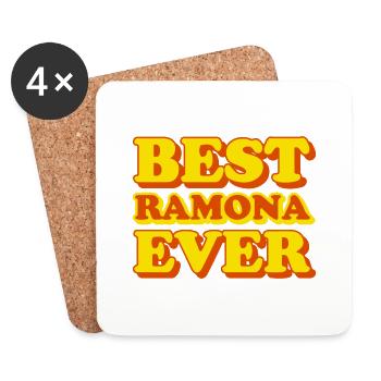Ramona First Name Funny Gift - Coasters (set of 4) - white - Front