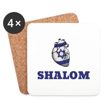 Shalom - Untersetzer (4er-Set) - Weiß - Vorne