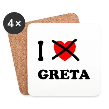 I don't like Greta anymore - Coasters (set of 4) - white - Front