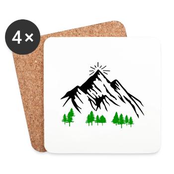 Montagnes Nature - Dessous de verre (lot de 4) - blanc - Devant