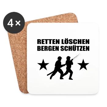 Feuerwehr - Untersetzer (4er-Set) - Weiß - Vorne