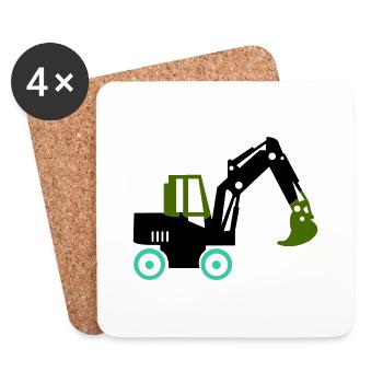 bagger - Untersetzer (4er-Set) - Weiß - Vorne