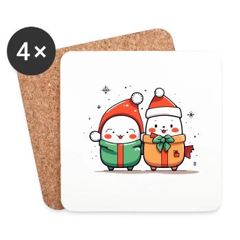 Christmas Buddies - Coasters (set of 4) - white - Front