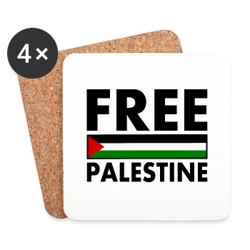 Free palestine - Dessous de verre (lot de 4) - blanc - Devant