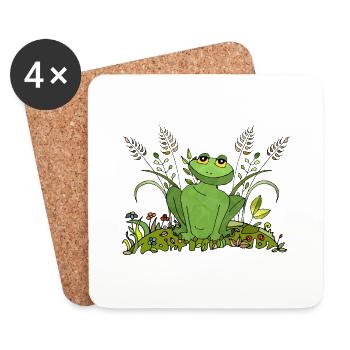 Frosch - Untersetzer (4er-Set) - Weiß - Vorne