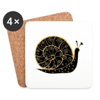 Snail - Coasters (set of 4) - white - Front