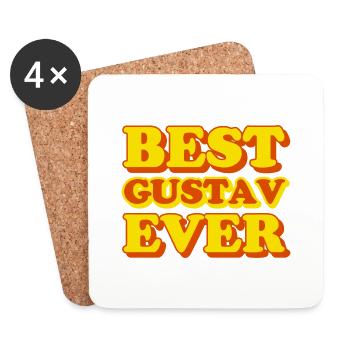 Gustav First Name Funny Gift - Coasters (set of 4) - white - Front