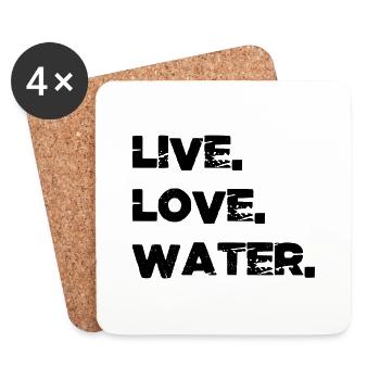 Piscine Bday Natation Amour - Dessous de verre (lot de 4) - blanc - Devant
