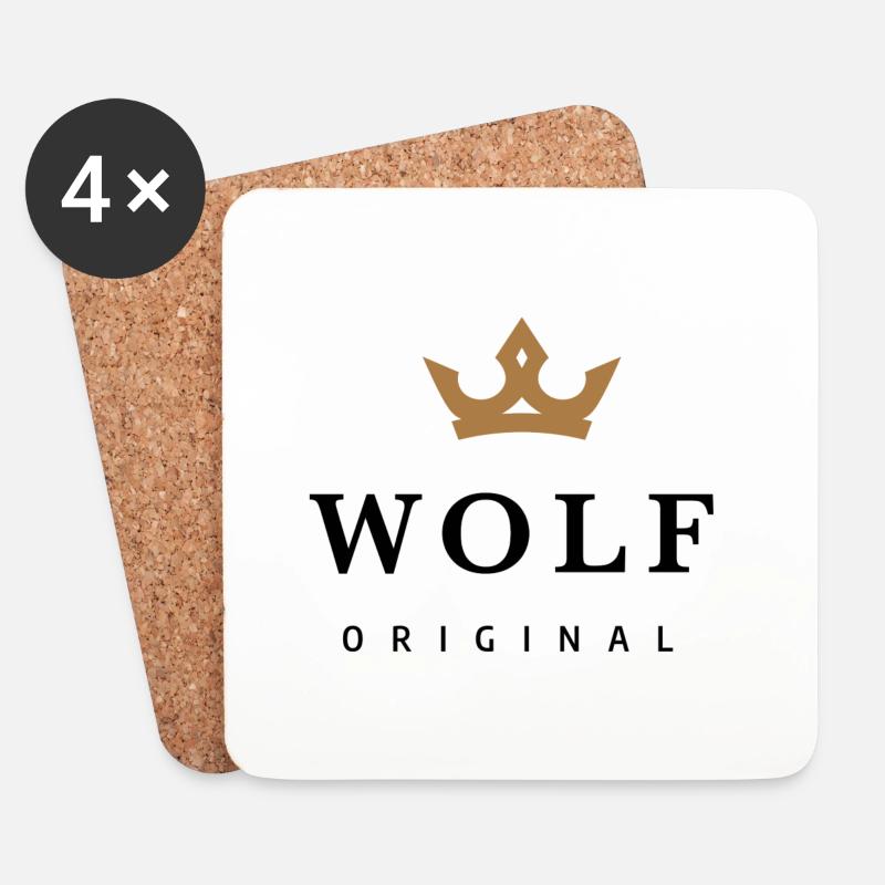 Wolf - Untersetzer (4er-Set) - Weiß