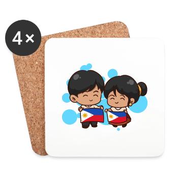 Philippines drapeau philippin fierté je cadeau - Dessous de verre (lot de 4) - blanc - Devant