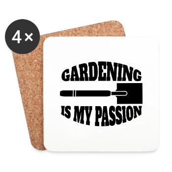 Hobby gardener, gardener, gardening, gardening, gardening - Coasters (set of 4) - white - Front