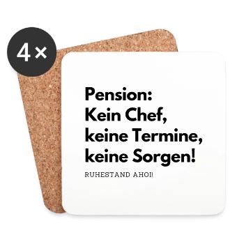 Rentner im Ruhestand - Untersetzer (4er-Set) - Weiß - Vorne
