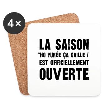la saison oh purée ça caille - Dessous de verre (lot de 4) - blanc - Devant