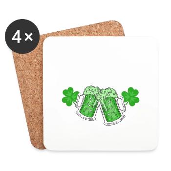 0 % Irlandais 100 % Ivre - Dessous de verre (lot de 4) - blanc - Devant