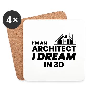 Architect 3D Dream Construction Architecture Funny - Coasters (set of 4) - white - Front