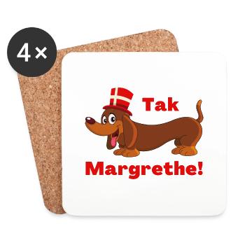 Tak Margrethe! Danke Königin Margrethe 1972 - 2024 - Untersetzer (4er-Set) - Weiß - Vorne