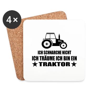 Traktor - Untersetzer (4er-Set) - Weiß - Vorne