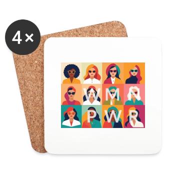 WMN PWR - We are Family - Coasters (set of 4) - white - Front