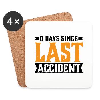 0 jours depuis le dernier accident 23 - Dessous de verre (lot de 4) - blanc - Devant