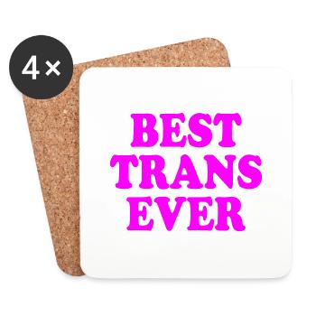 Best trans ever - Untersetzer (4er-Set) - Weiß - Vorne