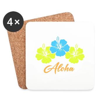 Fleur Hibiscus Aloha - Dessous de verre (lot de 4) - blanc - Devant