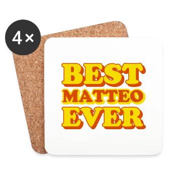 Lustiges Geschenk mit Vornamen Matteo - Untersetzer (4er-Set) - Weiß - Vorne