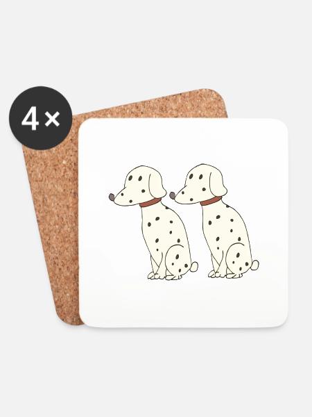 Dalmatian double - Coasters (set of 4) - white