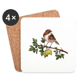 Bunter Vogel - Untersetzer (4er-Set) - Weiß - Vorne