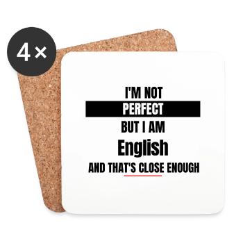 Je ne suis pas parfait mais je suis Anglais - Dessous de verre (lot de 4) - blanc - Devant