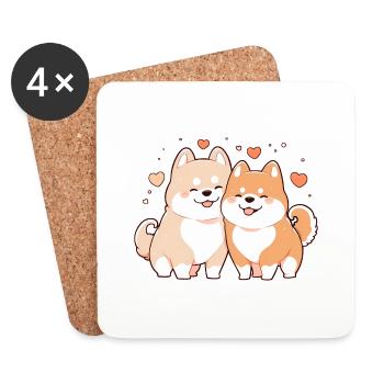 Hunde Liebe - Untersetzer (4er-Set) - Weiß - Vorne