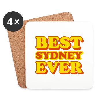 Sydney prénom, drôle de cadeau - Dessous de verre (lot de 4) - blanc - Devant