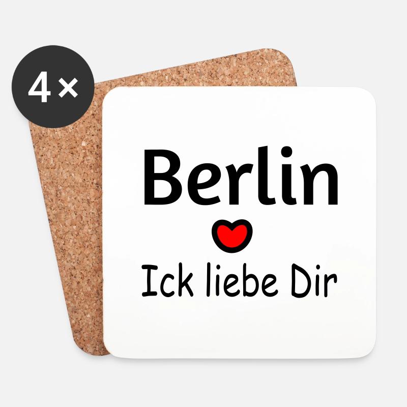 Berlin Ich liebe Dir - Untersetzer (4er-Set) - Weiß