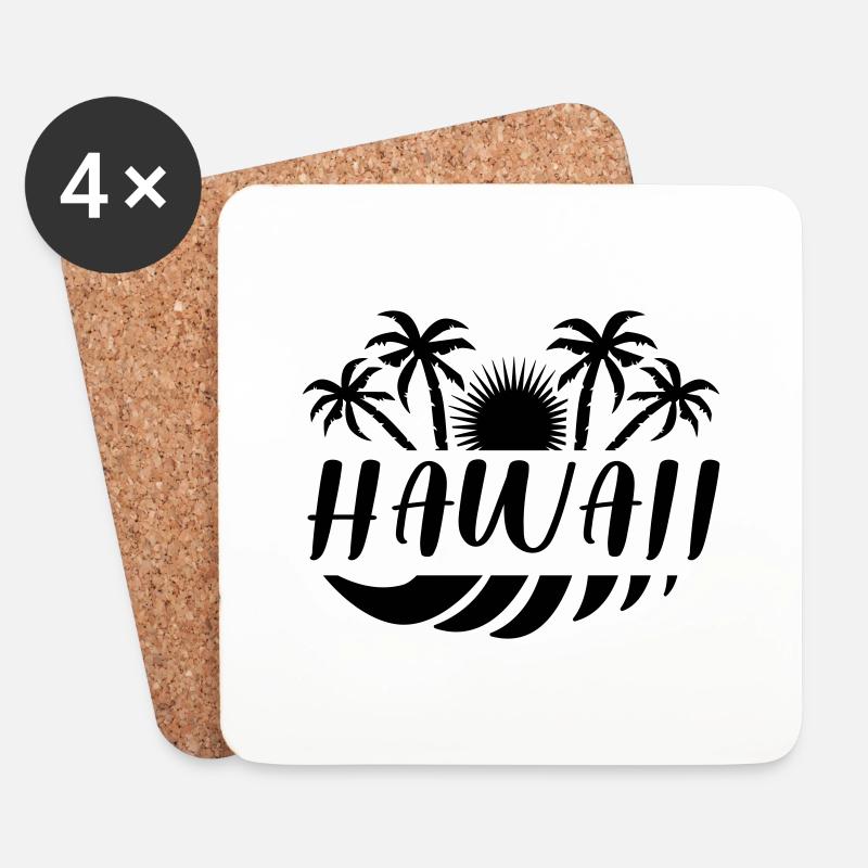 hawaii - Untersetzer (4er-Set) - Weiß